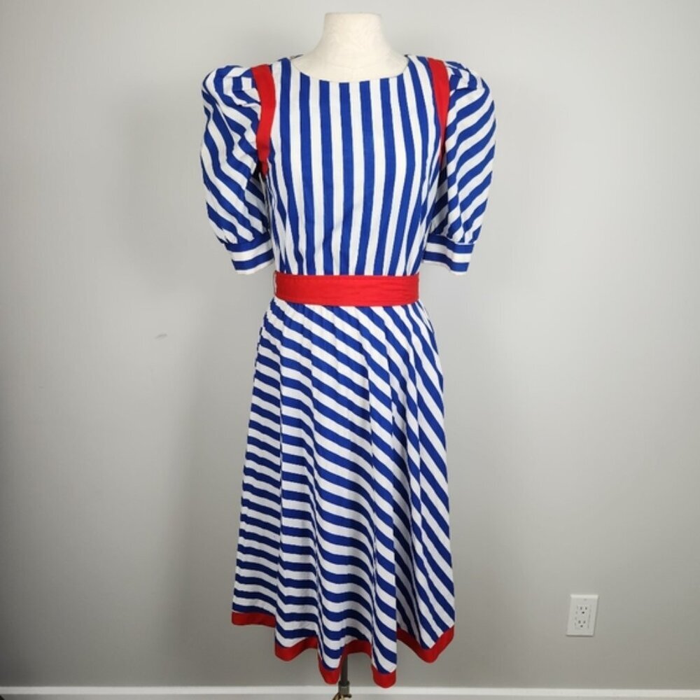 VTG Women's Cotton Midi Dress Size 9 - Picture 2 of 15